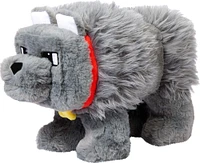 Minecraft Dennis the Wolf Interactive Plush Toy with Sounds & Moving Mouth, Inspired by the Movie