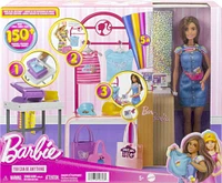 Barbie Make and Sell Boutique Playset with Brunette Doll, Foil Design Tools, Clothes and Accessories