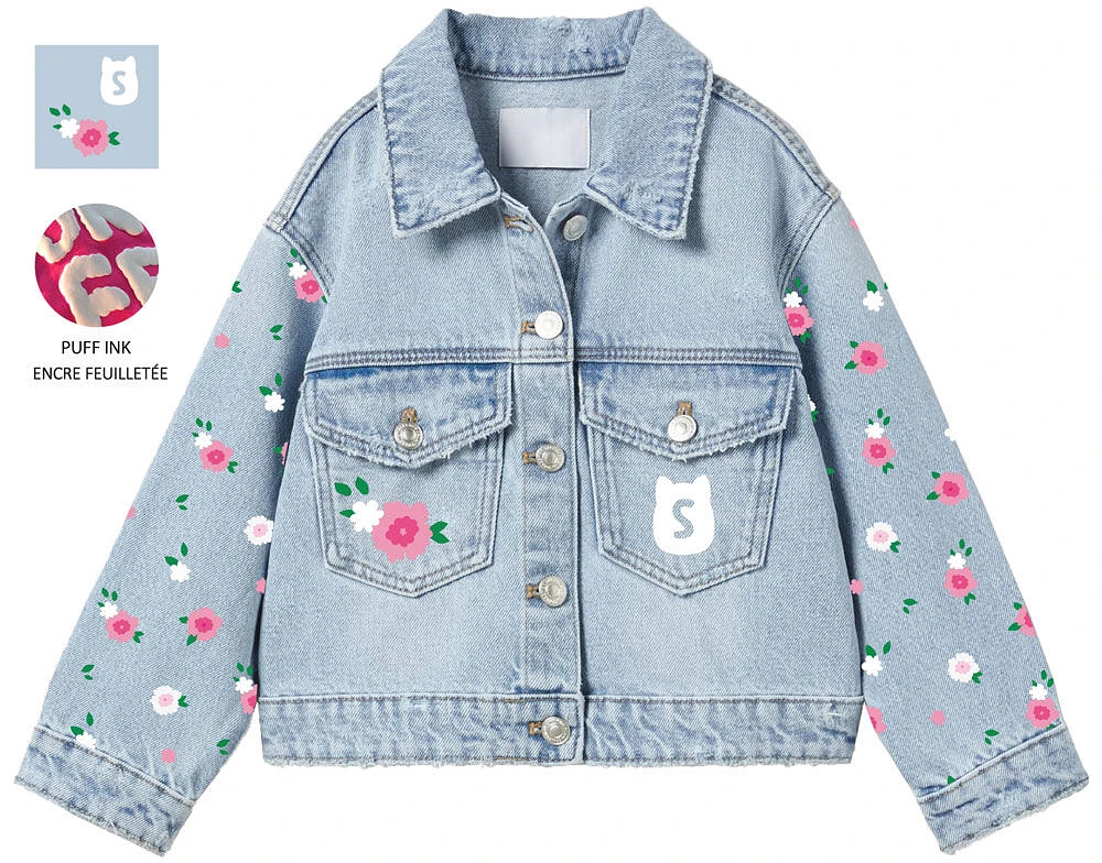 Squishmallows Winston & Cam Flower Veste en jean Bleu