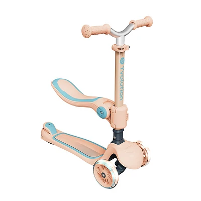 Yvolution Glider 2in1 3-wheel Scooter & Ride-On - Peach-Blue