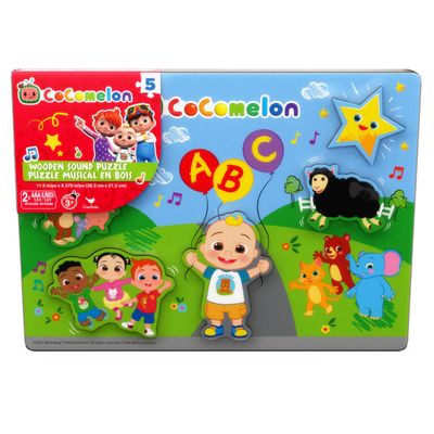 Cocomelon, Wooden Musical 5 Jumbo Piece Jigsaw Puzzle- Singalong with JJ and Friends