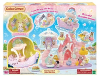 Calico Critters Château de sirène pour bébé, ensemble de jeu pour maison de poupée avec 3 figurines de poupée à collectionner