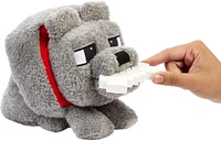 Minecraft Dennis the Wolf Interactive Plush Toy with Sounds & Moving Mouth, Inspired by the Movie