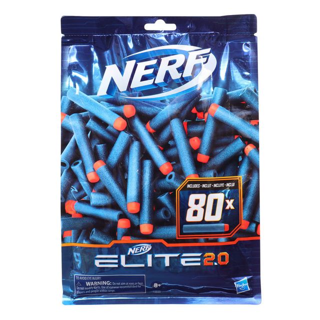 Nerf Elite 2.0 Double Punch Motorized Blaster, 50 Nerf Elite Darts, 2x  10-Dart Clips