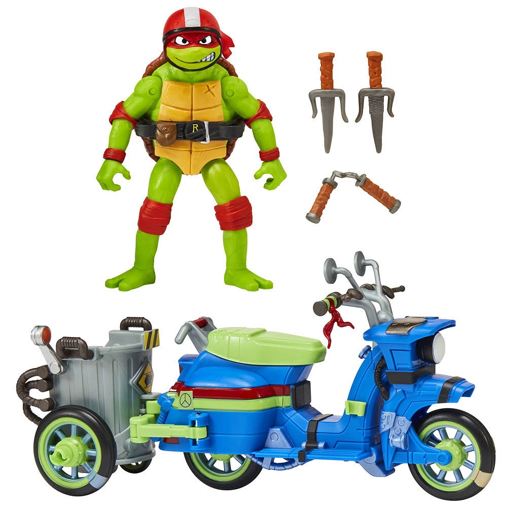 Les Tortues Ninja Mutantes : Mutant Mayhem Battle Cycle avec la figurine exclusive de Raphael