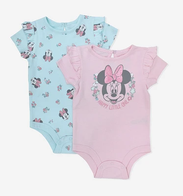 Disney Minnie Mouse 2 Pack Bodysuit Pink