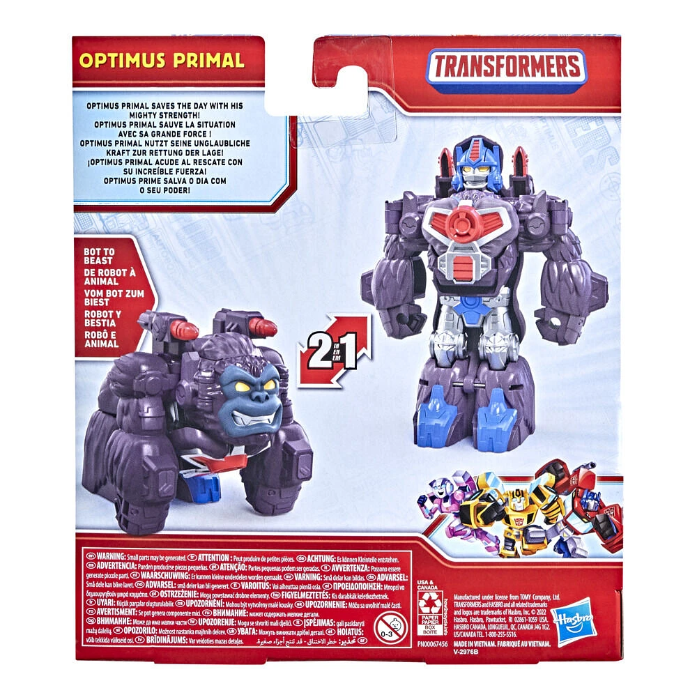 Transformers Classic Heroes Team Optimus Primal Converting Toy, 4.5-Inch Action Figure