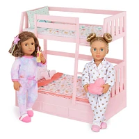 Our Generation Dreams for Two 18-inch Doll Butterfly-Themed Bunk Bed Furniture Set