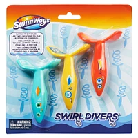 SwimWays Swirl Divers Kids Toys (3 Pack), Swimming Pool Accessories and Pool Party Supplies, Pool Diving Toys