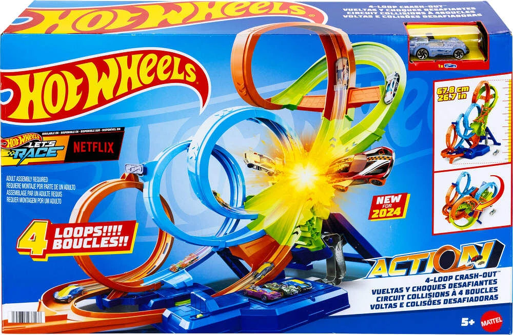 Hot Wheels-Coffret Ultra Crash Looping-Propulseur et voiture