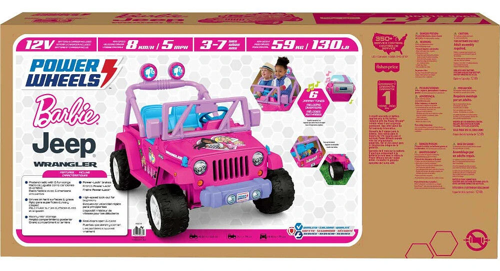 Power Wheels - Véhicule porteur Jeep Wrangler Barbie