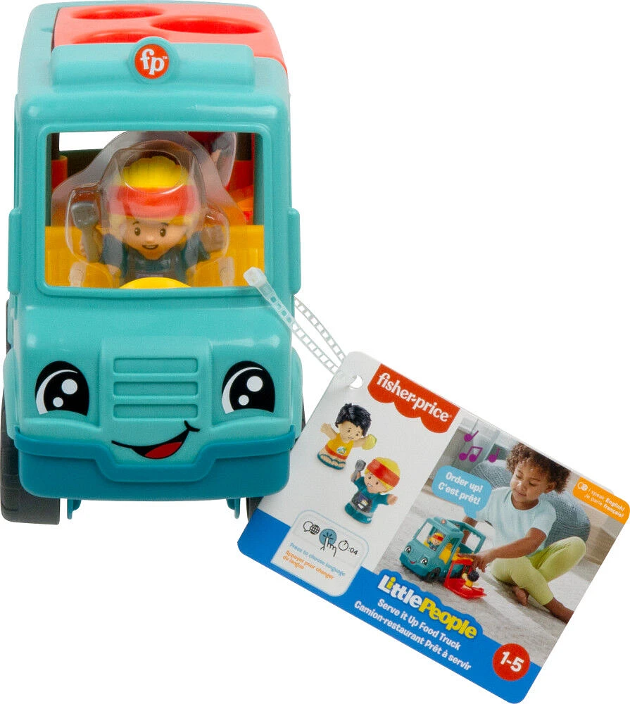 Fisher-Price Little People Serve It Up Food Truck Musical Toddler Toy Vehicle, Multilanguage Version