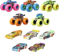 Hot Wheels - Monster Trucks - Coffret 10Véhicules Phosphorescents - Notre exclusivité