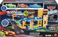 Disney and Pixar Cars Glow Racers Copper Canyon Glowing Garage Playset with 3 1:55 Scale Glow-in-the-Dark Vehicles