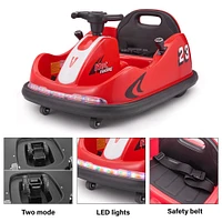 Voltz Toys Bumper Car Rectangular 360 Rotation with Remote, Red