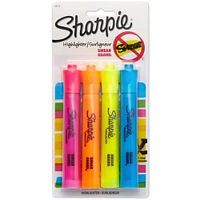 Sharpie Tank Highlighters, Chisel Tip, Assorted Colours, 4 Count