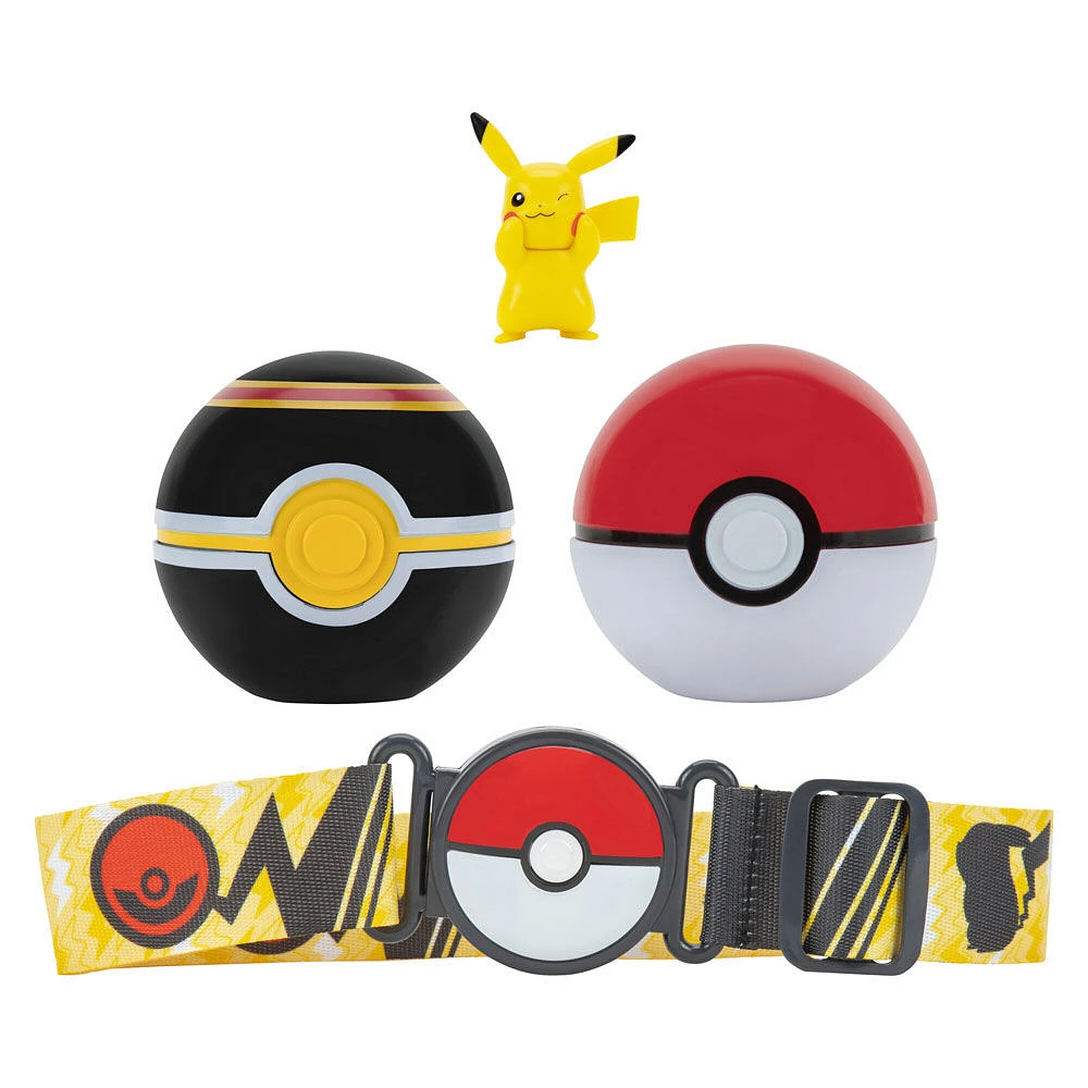 Pokémon - Ensemble de ceinture Clip ‘N Go pour ballon Poké - Poké Ball, Luxe Ball et Pikachu no 8