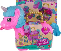 Polly Pocket Coffret Licorne Place à la Fête, 2micro-poup., 25acc.