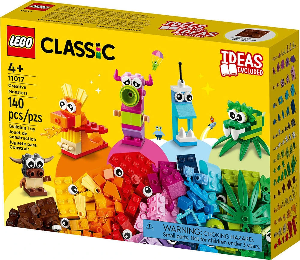 LEGO Classic Les monstres créatifs 11017 - Ensemble de construction avec 5 jouets pour enfants (140 pièces)