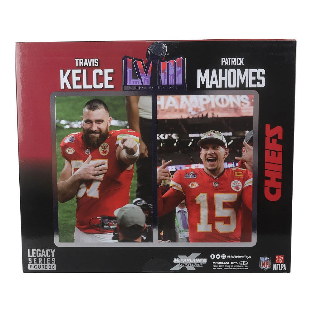 Figurines NFL Posed 7 pouces 2-Pack - Patrick Mahomes/Travis Kelce (Kansas City Chiefs)