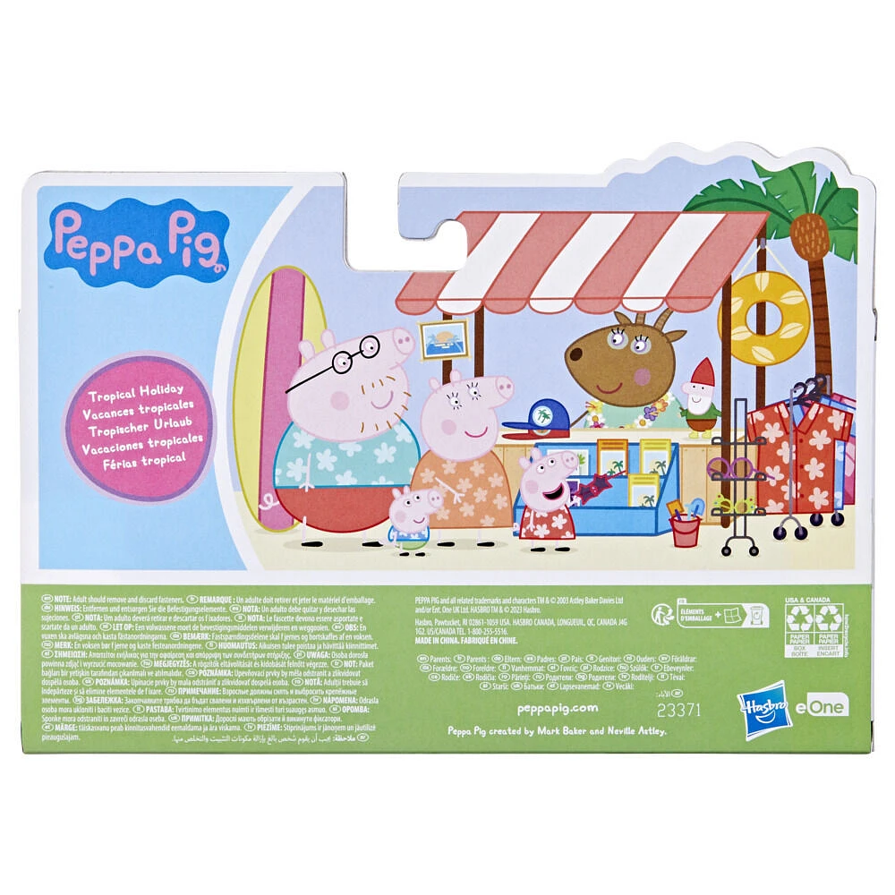 Peppa Pig Toys Peppa's Family Holiday, 4 Vacation-Themed Peppa Pig Figures, Preschool Toys