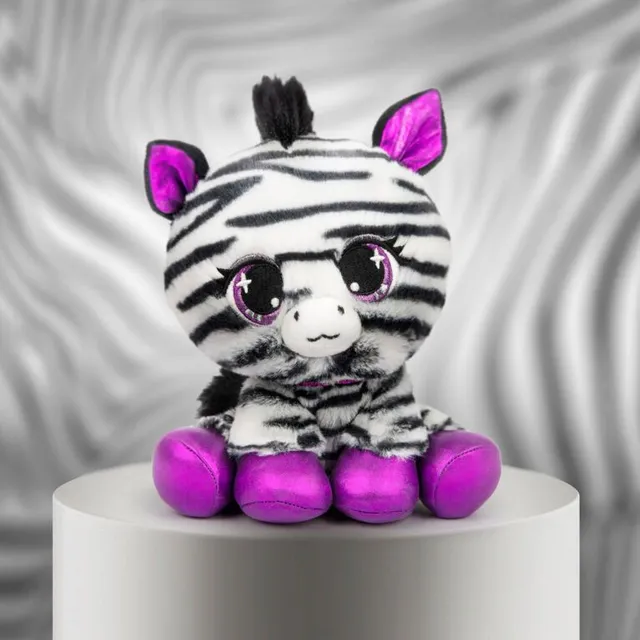 New Ty Beanie Big Eyes 6 Inch 15 CM Pink Striped Zebra Stuffed