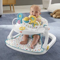 Fisher-Price Deluxe Sit-Me-Up Floor Seat Portable Baby Chair with Toy Bar, Rainbow Sprinkles