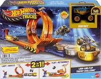 Hot Wheels Monster Trucks Loop and Flip Trophy Challenge Playset