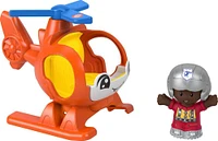 Fisher-Price Little People Helicopter Toy and Pilot Figure Set for Toddlers, 2 Pieces