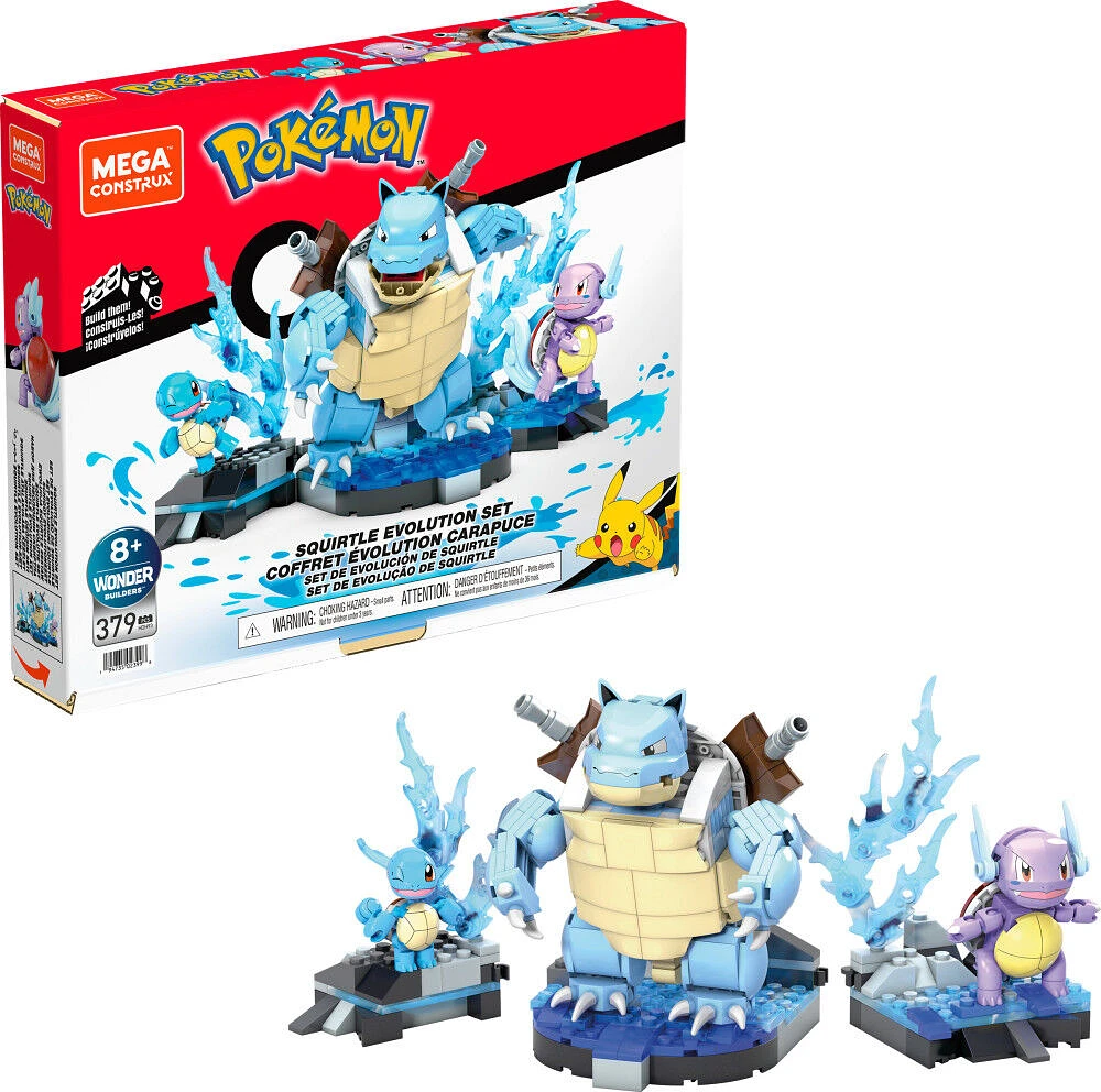 Coffret de construction Évolution Carapuce Pokémon de Mega Construx, jouets pour enfants