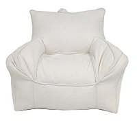 Pouf Kvell en velours côtelé ivoire