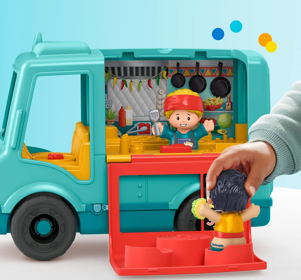 Fisher-Price Little People Serve It Up Food Truck Musical Toddler Toy Vehicle, Multilanguage Version