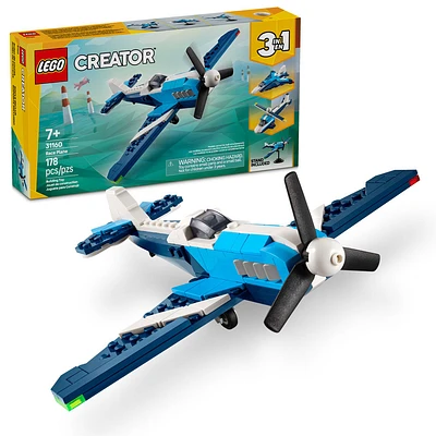 LEGO Creator 3en1 Les aéronefs : l'avion de course, Se transforme en modèle d'avion à réaction ou en hélicoptère 31160