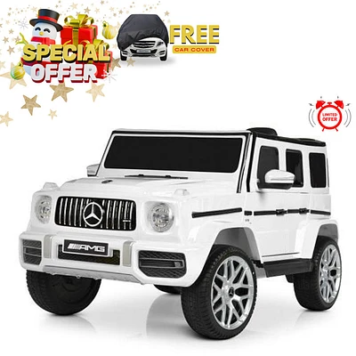 KidsVip 24V Enfants et Tout-Petits Mercedes G Series 4x4 Voiture Eléctrique avec Commande à Distance - Blanc - Édition anglaise