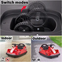 Voltz Toys Bumper Car Rectangular 360 Rotation with Remote, Red