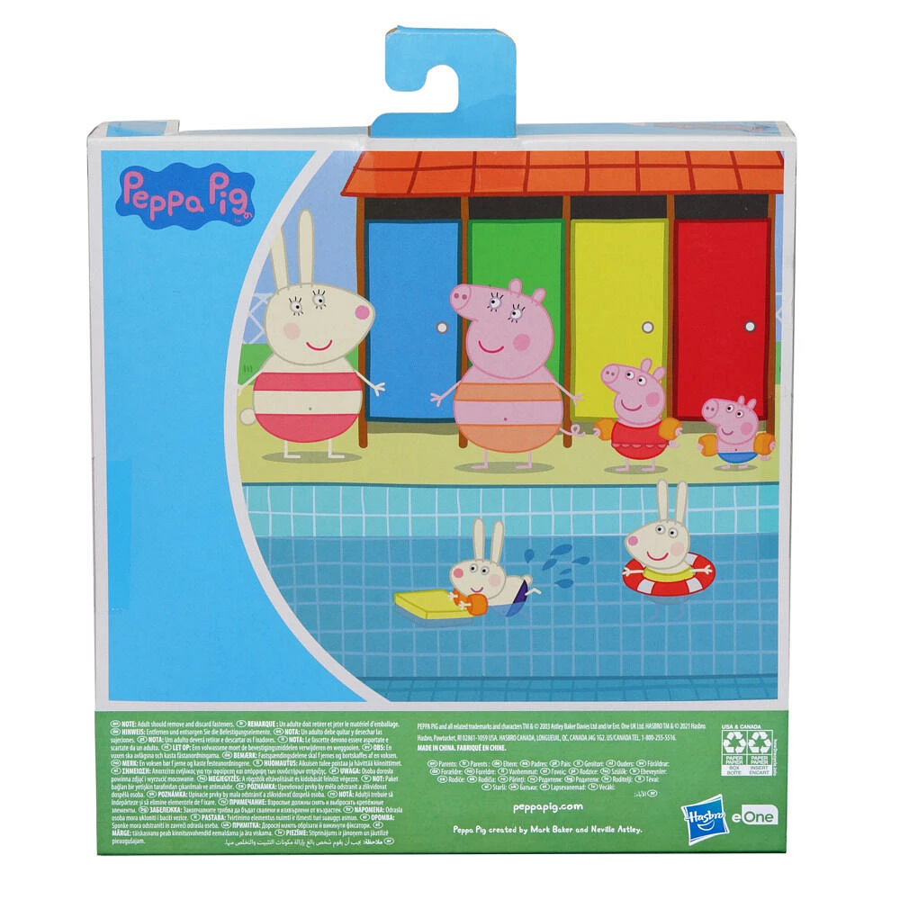 Peppa Pig, Peppa's Adventures, coffret Peppa à la piscine, 6 figurines en costumes de bain, dès 3 ans