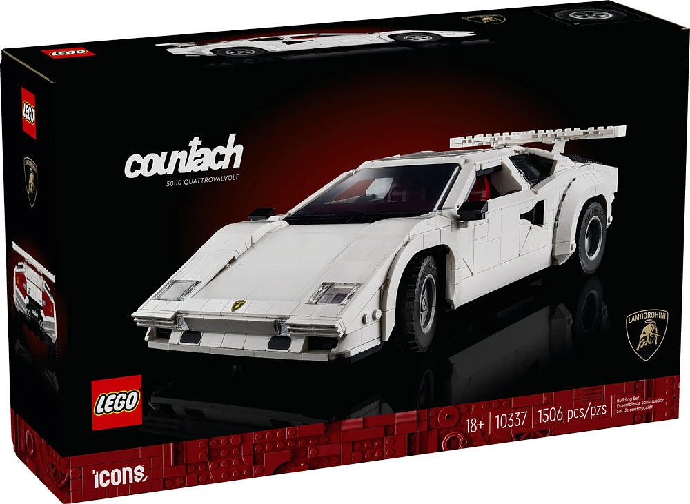 LEGO Icons Lamborghini Countach 5000 Quattrovalvole Model Car Kit - Collectible Building Set - 10337