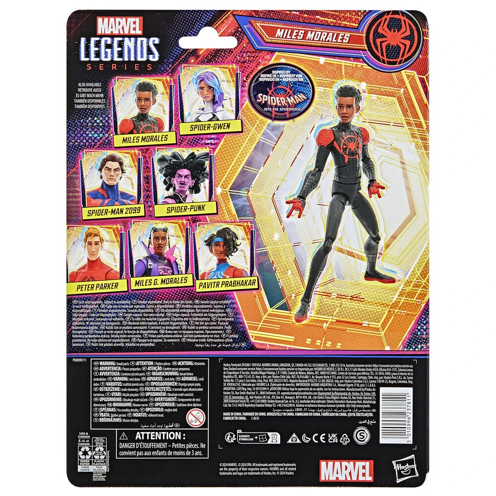 Marvel Legends Series Miles Morales, Spider-Man: Into the Spider-Verse Collectible 6 Inch Action Figure