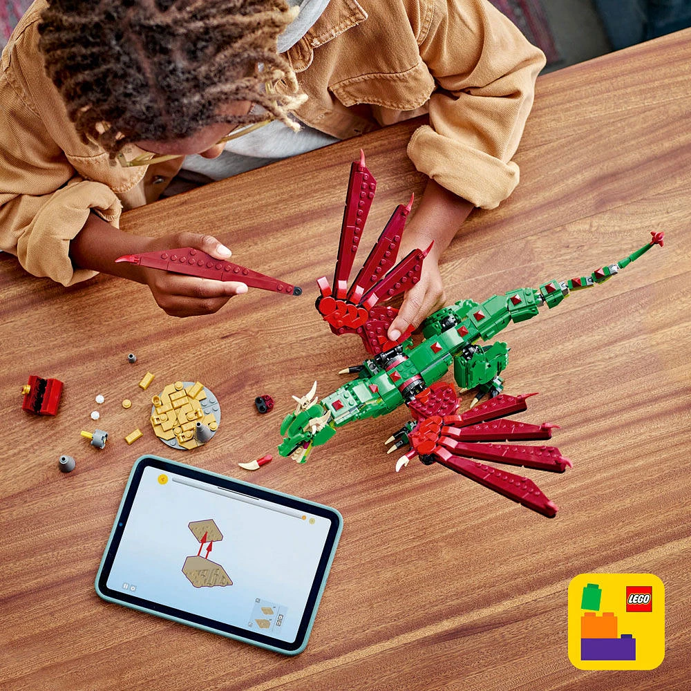 LEGO Creator 3 in 1 Medieval Dragon Toy - Building Toy with 3 Build Options, Dragon, Sea Serpent, or Phoenix - 31161