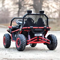 KIDSVIP UTV porteur 4X4 Dune Buggy 2 places 12 V sous licence pour enfants et tout-petits avec RC - Rouge