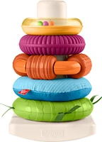  Fisher-Price - Sensory Rock-A-Stack Roly-Poly Stacking Toy with Fine Motor Activities for Babies - R Exclusive