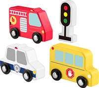 Fisher-Price-Mes véhicules en bois-Jouets à pousser 4pièces