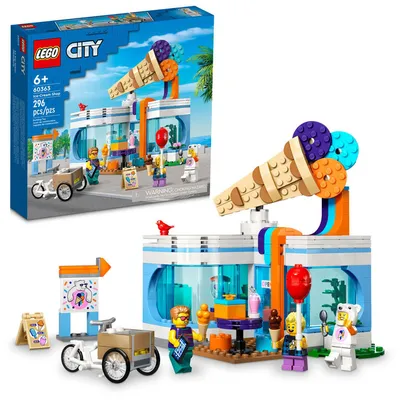 LEGO City Ice-Cream Shop 60363 Building Toy Set for Kids Aged 6+ (296 Pieces)