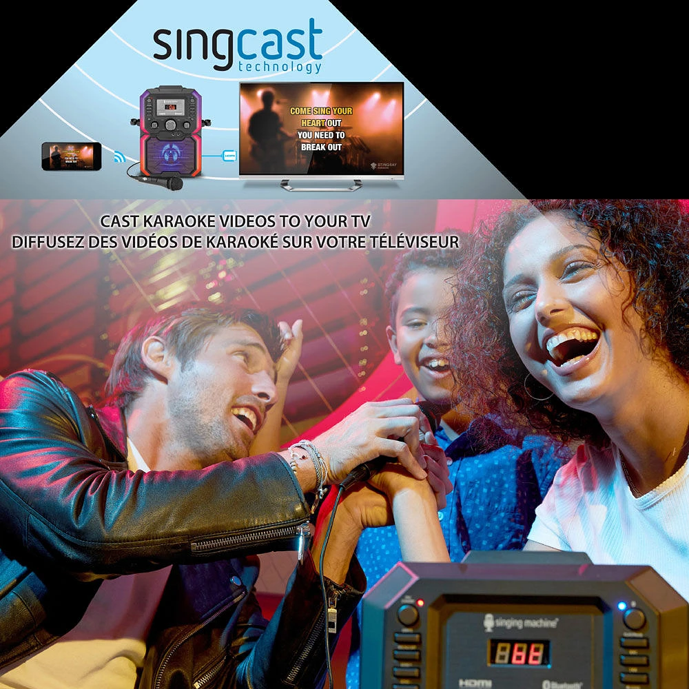 Casting Karaoke Machine with wireless Microphone, Black