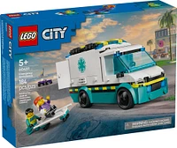 LEGO City L'ambulance d'urgence, ensemble de construction de camion pour amateurs de modèles de véhicules âgés de 5 ans et plus 60451