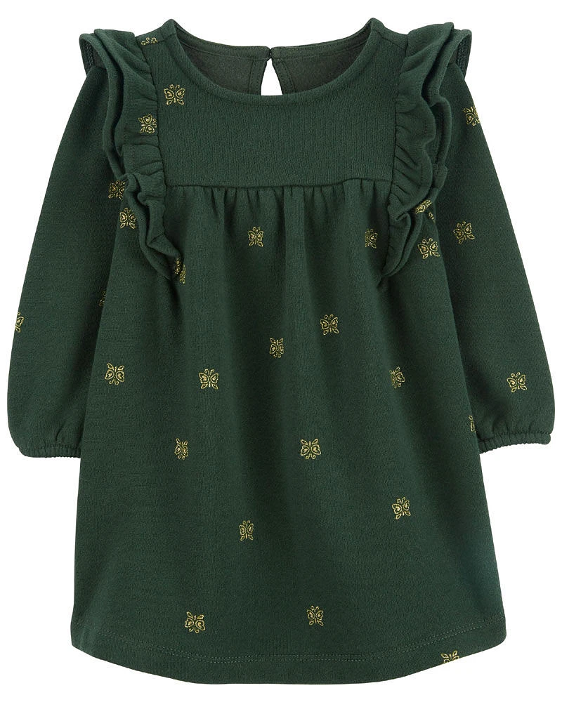 Carter's Butterfly Fleece Dress Green 3M