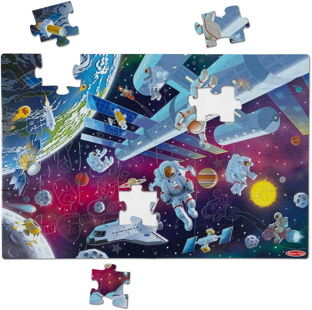 Melissa and Doug - Glow- in-the-Dark Floor Puzzle- Outer Space