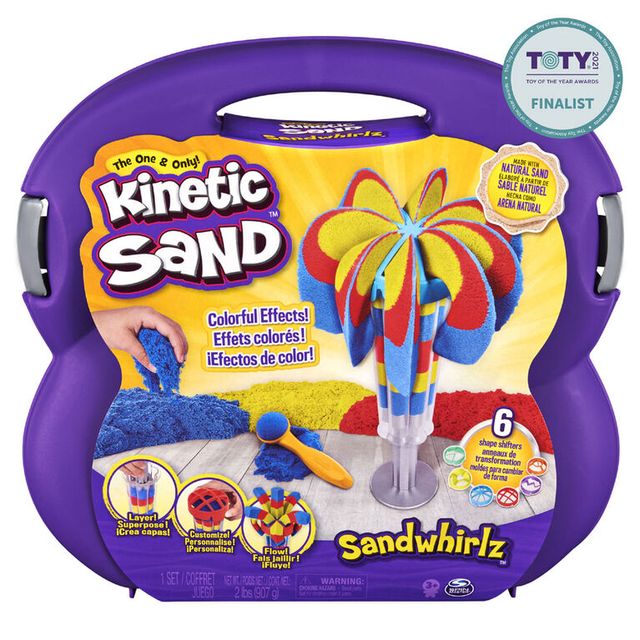 Kinetic Sand, Creativity Kit With 1Lb Red, Blue And Yellow Play Sand, 6  Tools, Storage, Play Sand Sensory Toys For Kids Aged 3 And Up