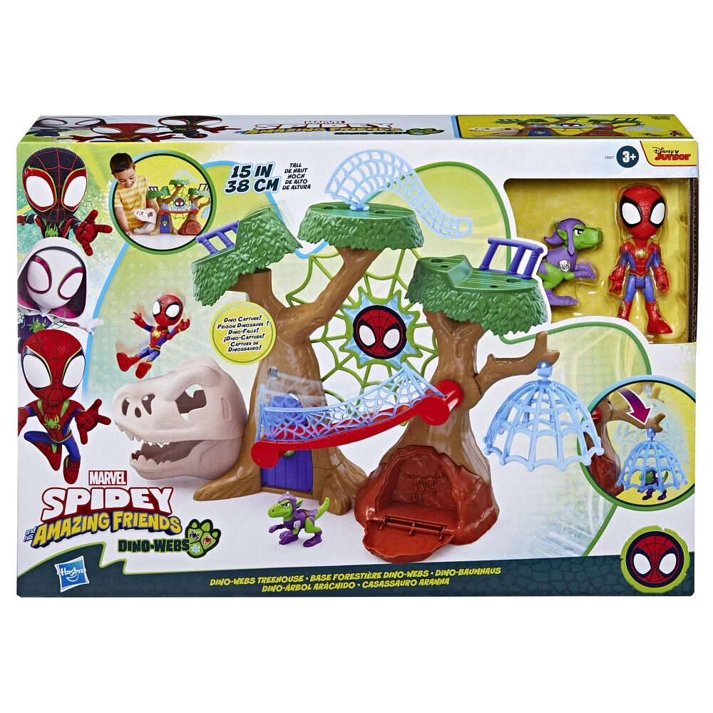 Spidey et ses Amis Extraordinaires, coffret de super-héros Base forestière Dino-Webs