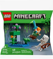 LEGO Minecraft The Lush Cave Fight - Includes Alex and Skeleton Minifigures - Travel Toy for Kids - 30705